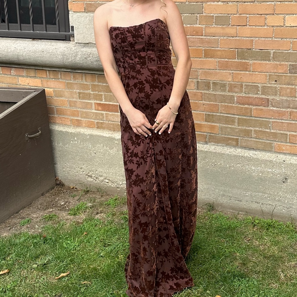 Revelry Mona Floral Burnout Velvet Dress